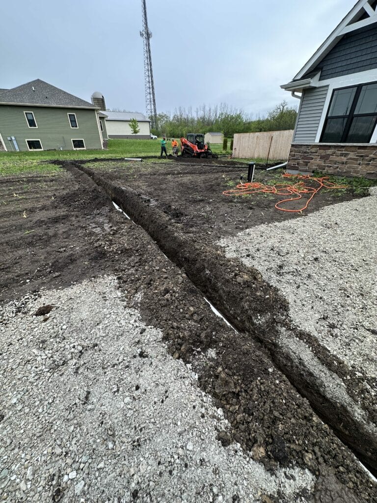 A digged line in the ground